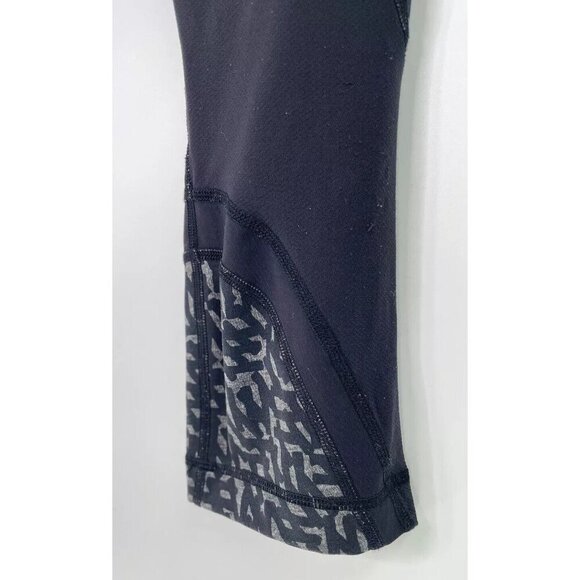 Lululemon Run Inspire Crop II Block It Pocket Luxtreme Heathered Net Pot Black 6 - Picture 7 of 13